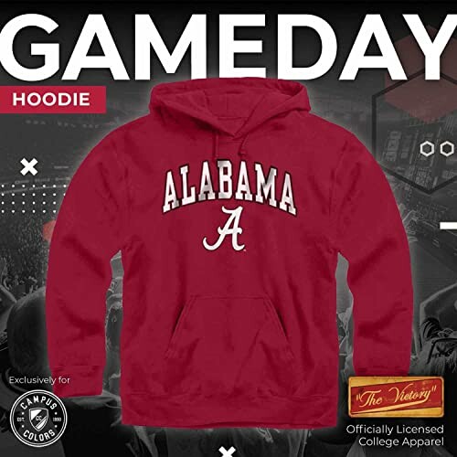 Red Alabama hoodie with college logo