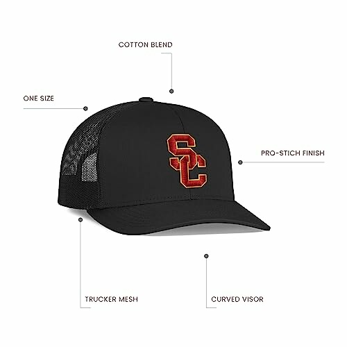 Black cap with mesh back and SC logo