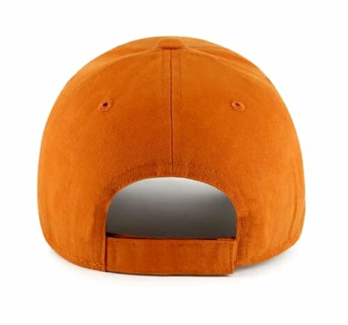 Back view of an orange baseball cap