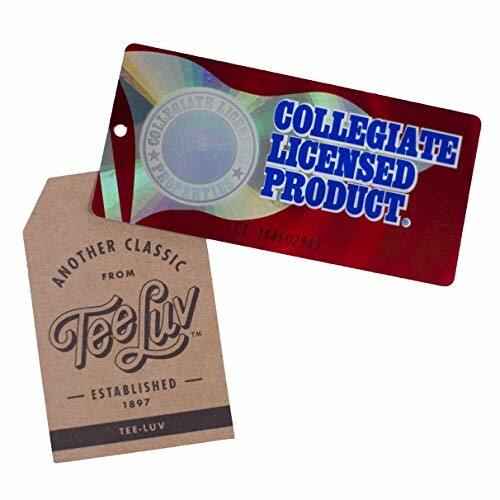 Tee Luv and Collegiate Licensed Product tags.