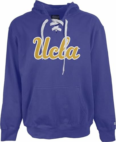 Blue UCLA hoodie with lace-up design