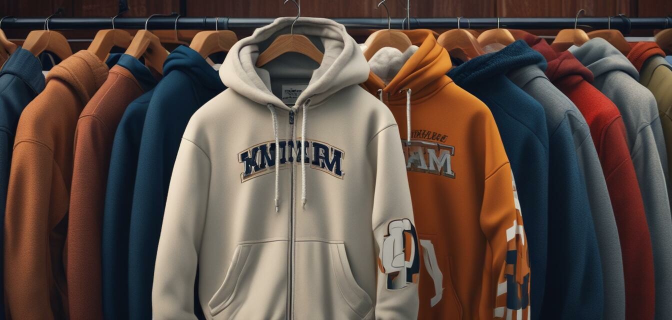 Winter college apparel displayed.