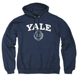 Navy blue Yale hoodie with emblem