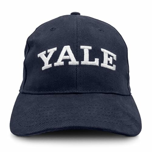 Navy blue cap with 'Yale' embroidered in white.